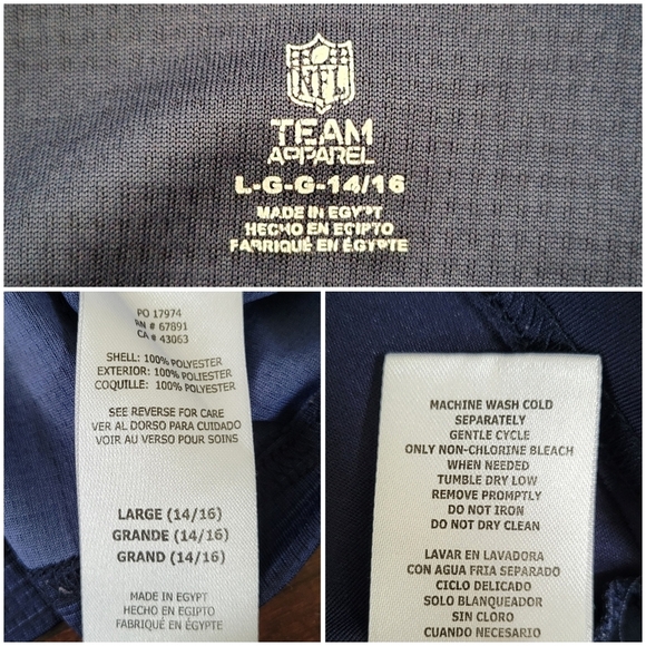 NFL Seattle Seahawks Blue 1/4 Zip Lightweight Pullover Jacket Kids Size L 14/16 - Picture 4 of 7